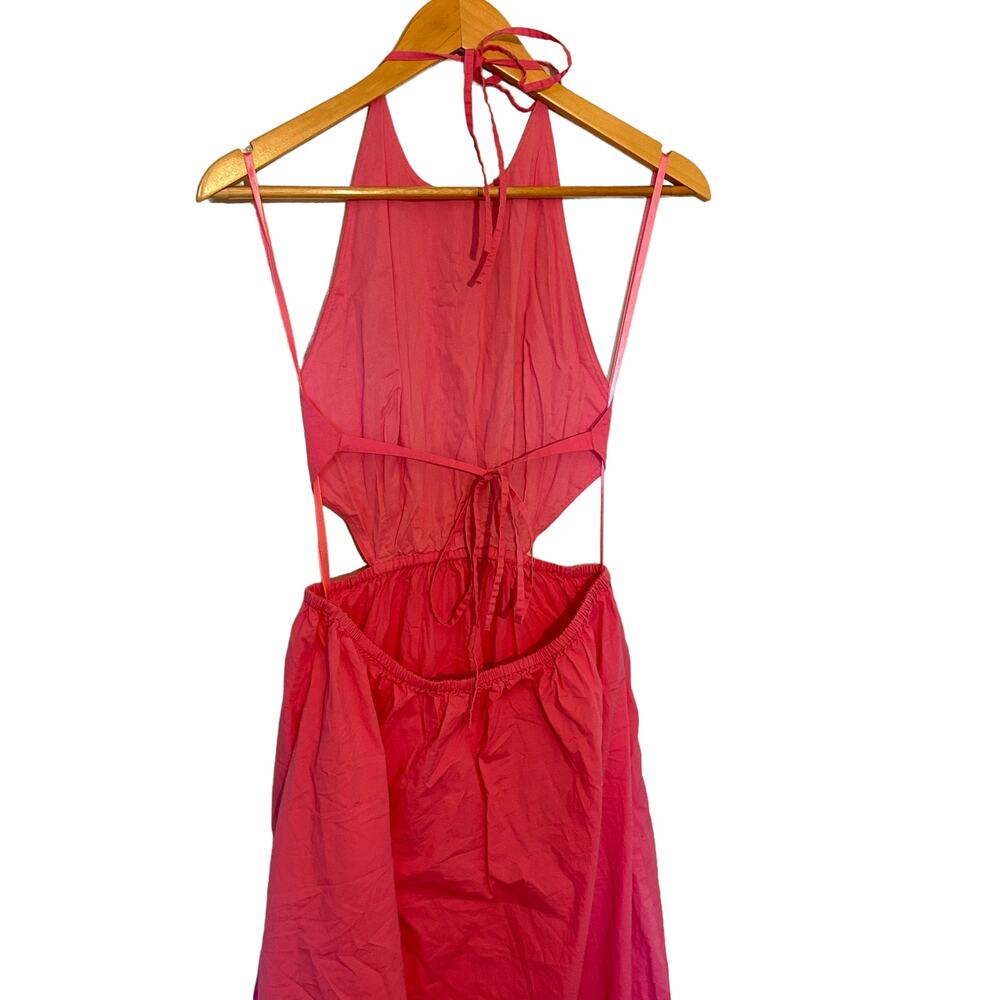 Staud Dress Apfel Halter Maxi Side Cutouts Sleeveless Pink Size S - Picture 7 of 14